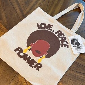 Love Peace Power Tote Bag Modern Lux Celebrating Black Culture